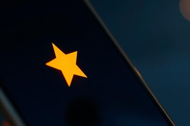Glowing Telegram Stars icon on a smartphone screen