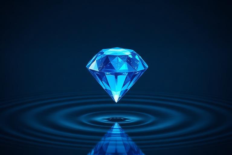 Blue crystalline gem representing TON network value